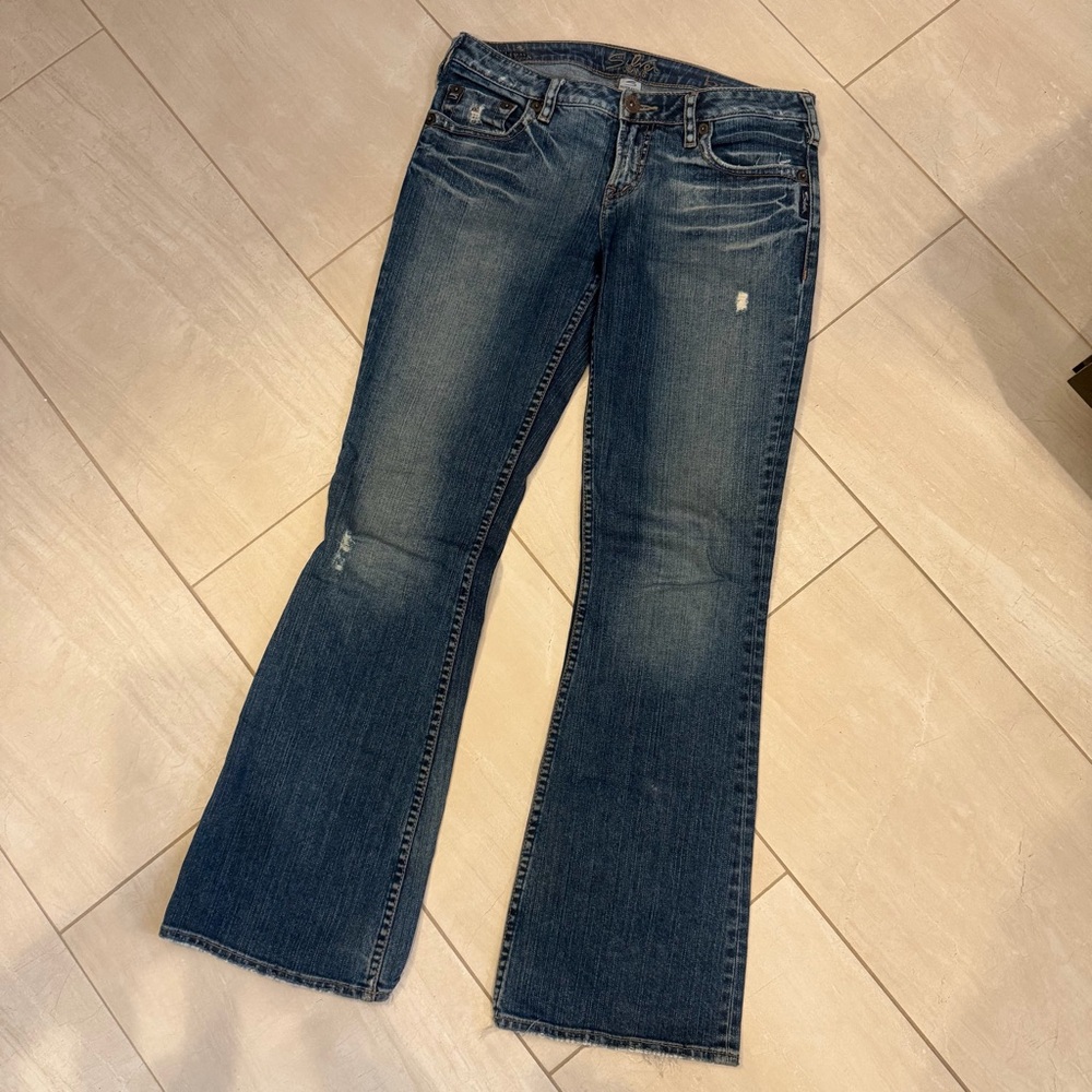 Women’s Bree Silver Jeans - Distressed Flare Wide Leg Jeans - Size 29